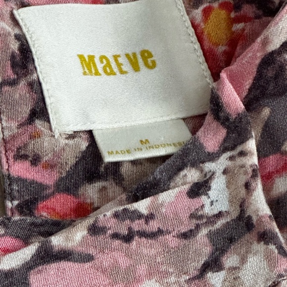 MAEVE Anthropologie Womens TOP Short Cold Shoulder Sleeve PINK Gray Size M - Picture 3 of 3